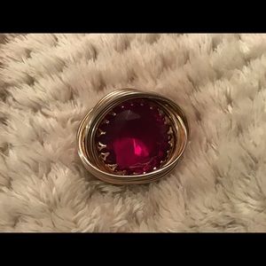 Kramer of New York red brooch